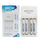 Cargador para 4 baterias AA y AAA + 4 AAA 1100mA. BESTON