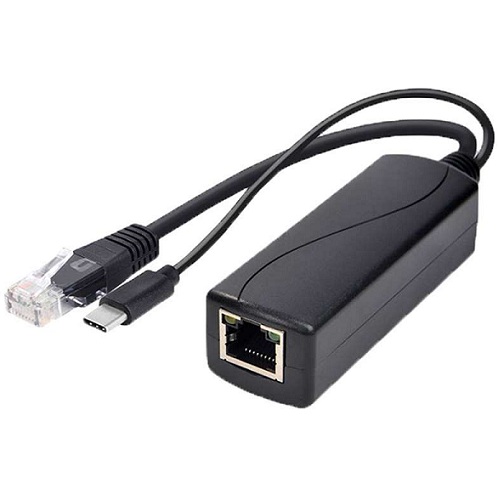 Adaptador divisor PoE de 48V a 5V. USB tipo C