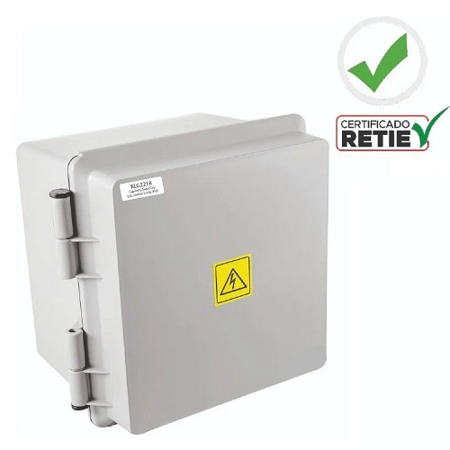 Gabinete plástico IP65, polipropileno, tapa gris 244X254X186mm. KOWET