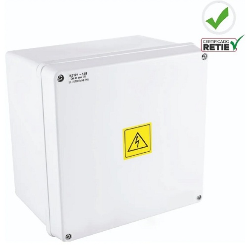 Caja plástica de paso IP65, polipropileno, 217X217X148mm. KOWET