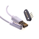 Cable de carga USB magnético Pogo. 4 pines en ángulo