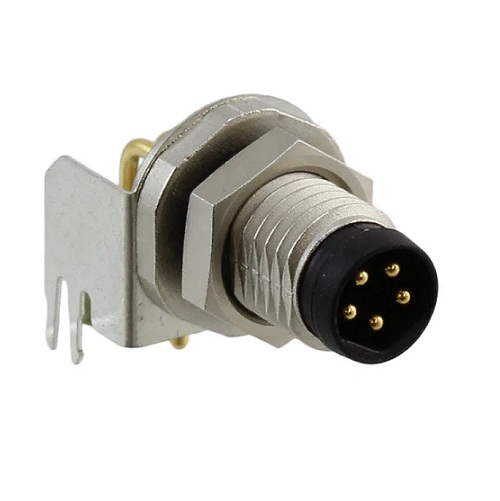 [M8-5PIN-M-IMPL] Conector impermeable de alta calidad M8 macho de 5 pines para montaje en PCB en ángulo