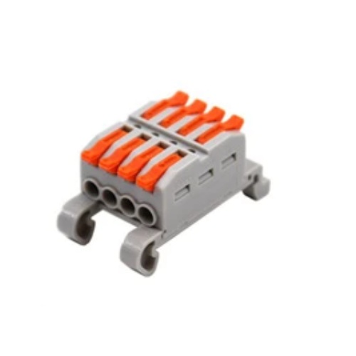 [QHJ-277G-4] Conector terminal con palanca para riel DIN. 4 a 4 