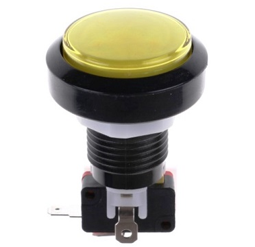 Suiche pulsador redondo iluminado Amarillo 46mm