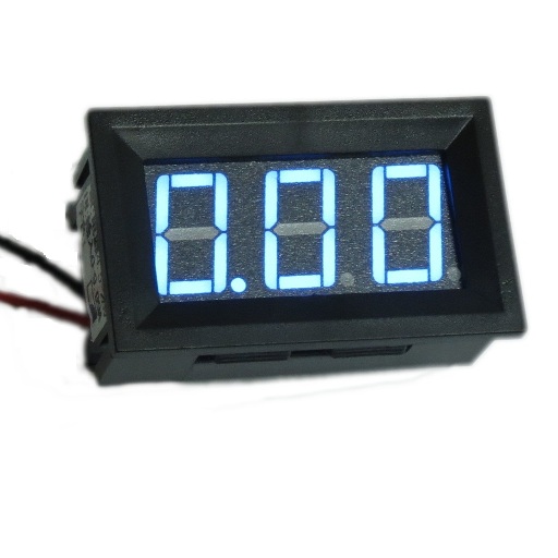 Amperímetro de 20 Amp-7 Segmentos, Azul