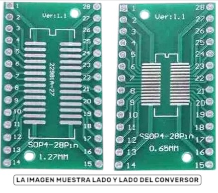 Conversor SMD 28 pines a DIP