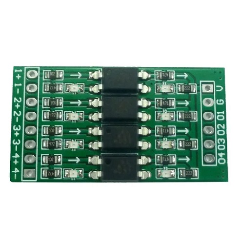 [4CH-IN3V3-OUT24V] Módulo conversor de nivel aislado 4 canales. 3.3V a 24V