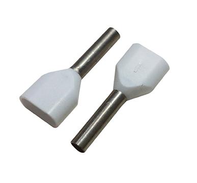 [BM00552] Terminal tubular con aislante- Blanco, cable 20AWG.