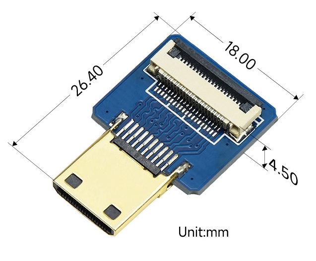 Adaptador de enchufe Mini HDMI recto