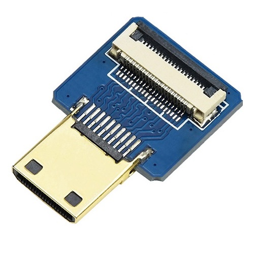 Adaptador de enchufe Mini HDMI. Horizontal