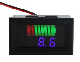 Indicador de nivel de carga de batería de coche, medidor de capacidad de batería de litio de 12V, 24V, 36V, 48V, 60V, 72V, pantalla de prueba, voltímetro LED AZUL