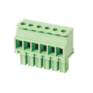 Bornera terminal de 6 pines, tipo desarmable hembra, separación entre pines de 3.81mm