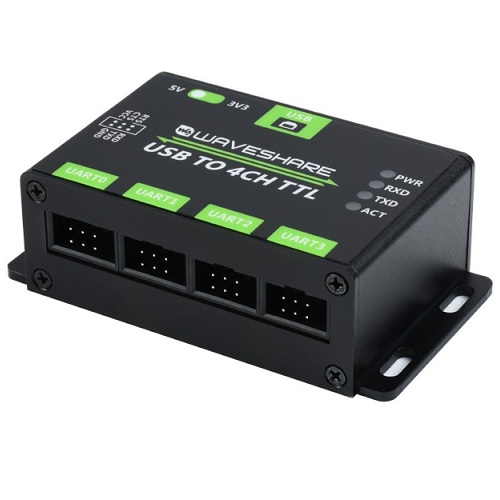 Convertidor industrial USB a UART TTL. 4 canales
