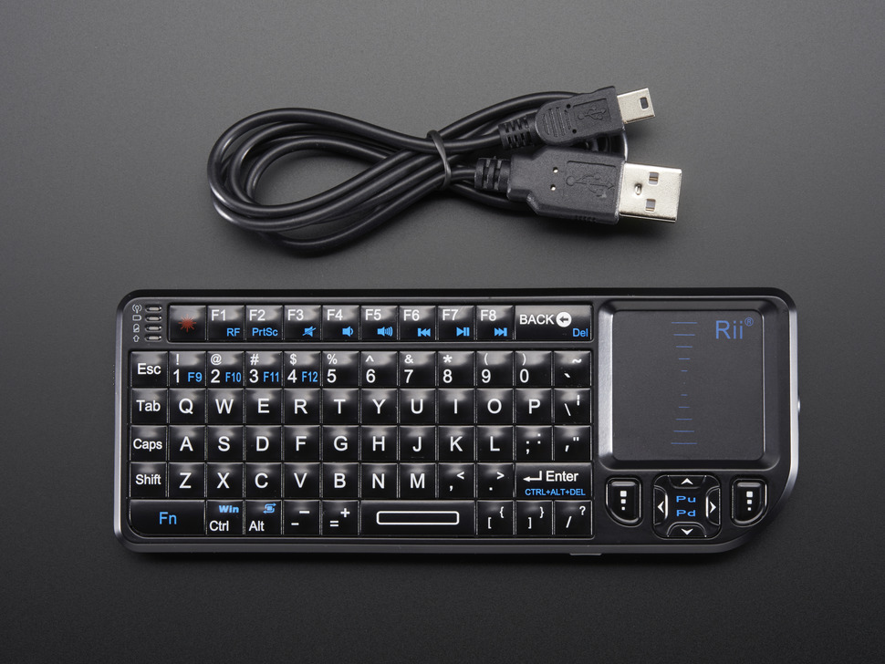 Teclado USB inalámbrico en miniatura con panel táctil