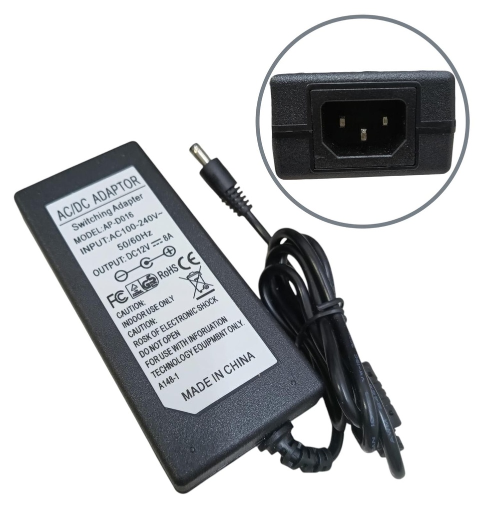 Adaptador tipo fuente 12V 8A