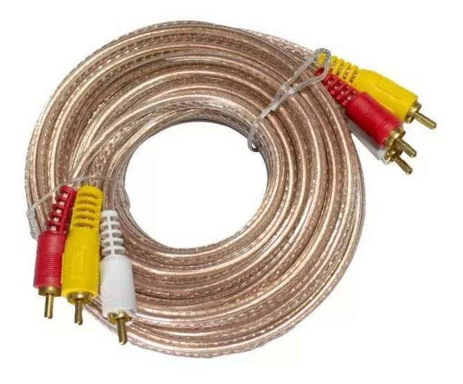 Cable RCA 3X3 de 5.5m Transparente
