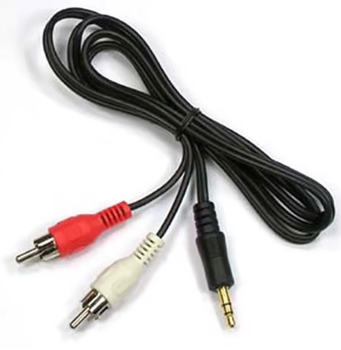 Cable de audio Estéreo 2x1 Plug 3.5mm x 2 Plug RCA 5mts