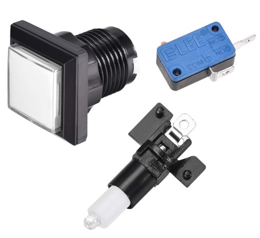 Suiche pulsador cuadrado iluminado Blanco 33mm