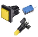 Suiche pulsador cuadrado iluminado Amarillo 33mm
