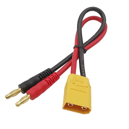 [XT90-BANANA-20CM] Cable siliconado AWG14 con conector XT90 para batería Lipo