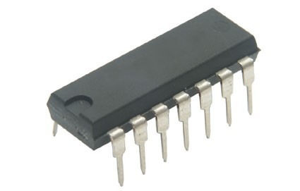Compuerta lógica inversora schmitt trigger 74LS14