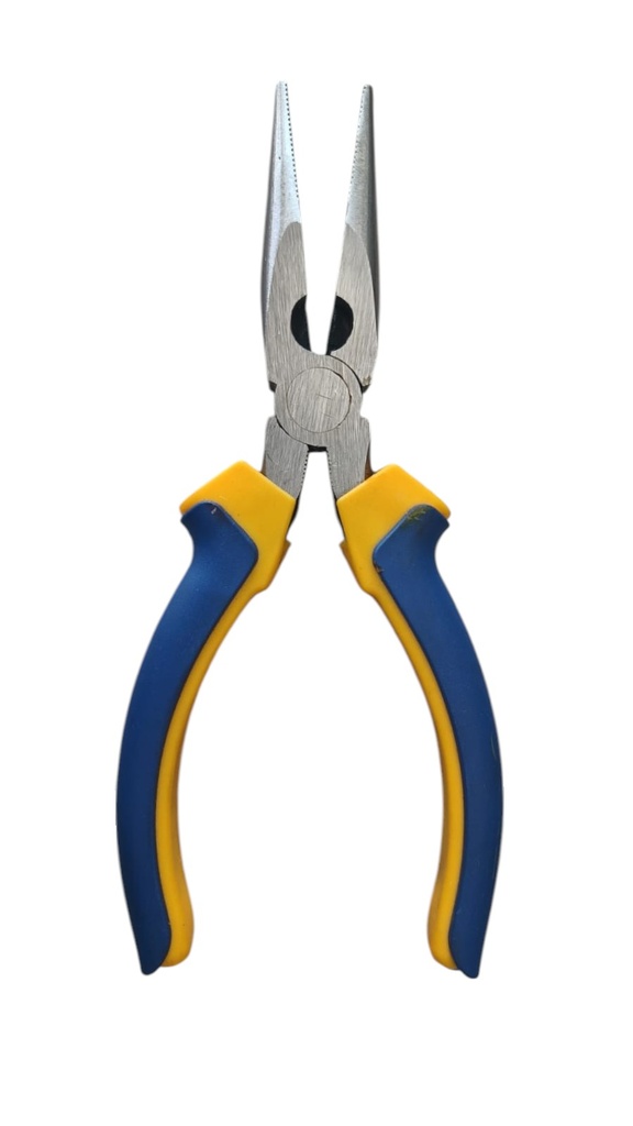 Pinza punta recta 5" mango azul HYTRONIC