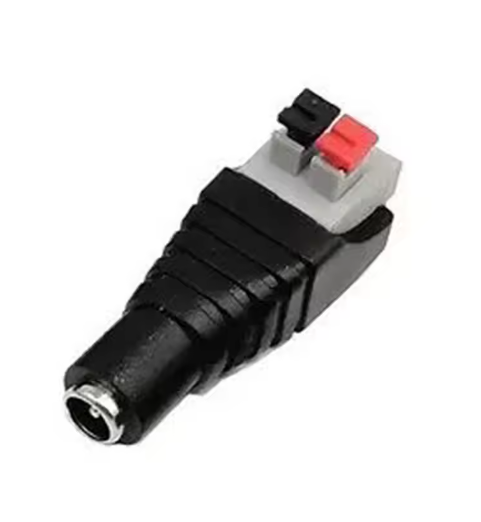 Conector jack DC hembra 5.5x2.1mm. Presión, aéreo