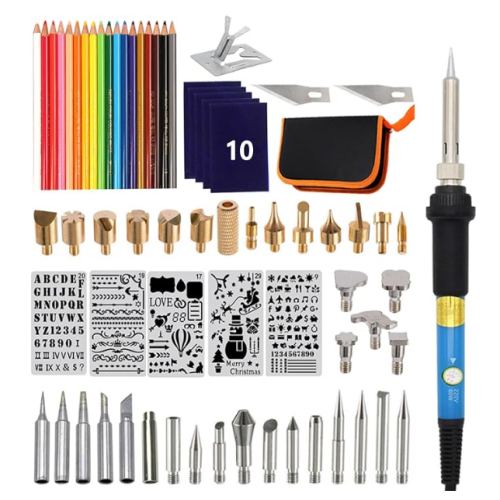 Kit pirograbador con temperatura ajustable, 71 pzs