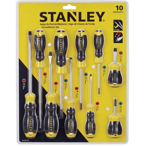 Juego de 10 destornilladores CushionGrip STANLEY