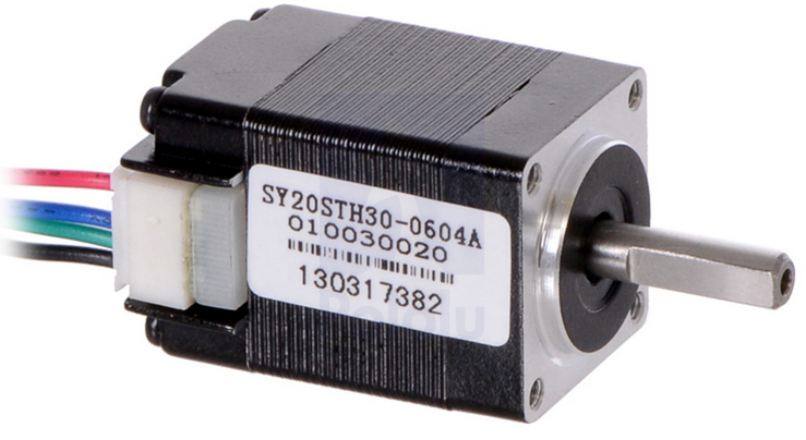 Motor paso a paso: bipolar, 200 pasos/rev, 20×30 mm, 3,9 V, 0,6 A/fase