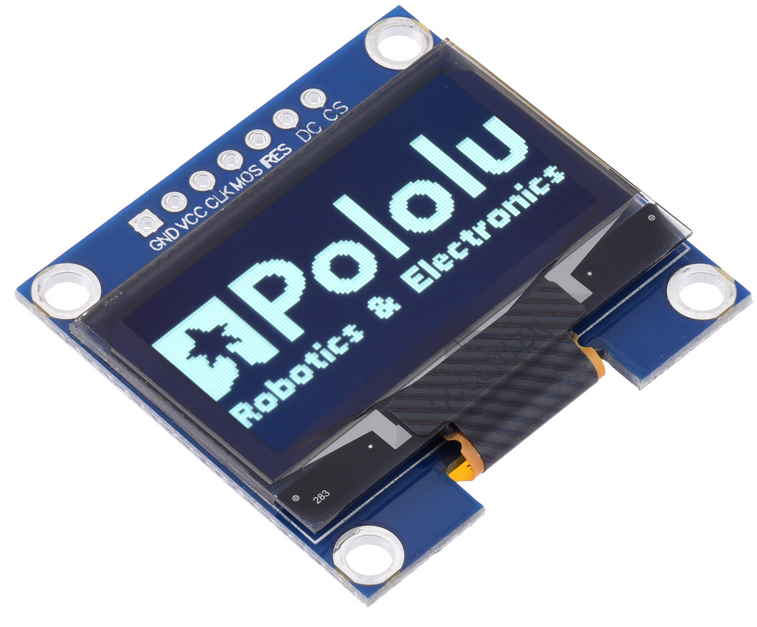 Pantalla gráfica OLED: 128x64, 1.3", píxeles blancos, SPI, PCB azul