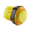 Botón pulsador arcade transparente con LED. Amarillo