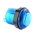 Botón pulsador arcade transparente con LED. Azul 28mm