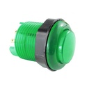 Botón pulsador arcade transparente con LED. Verde 28mm