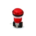 Botón pulsador arcade transparente con LED. Rojo 33mm