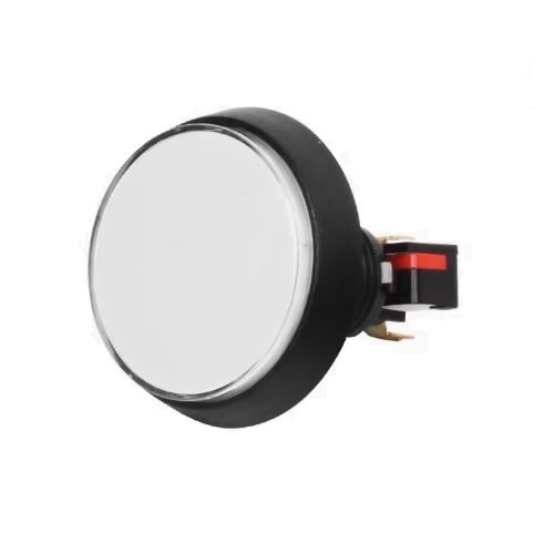 Botón pulsador plano arcade con LED. Blanco 60mm