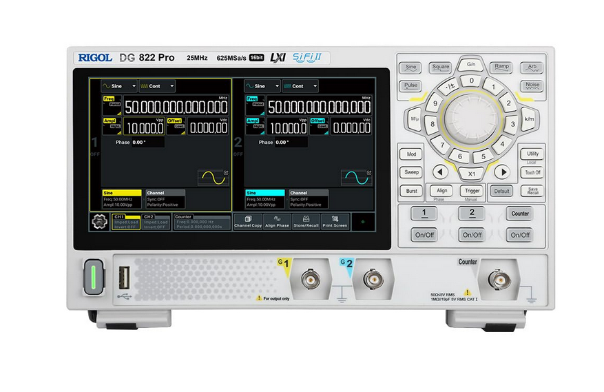Generador de forma de onda RIGOL DG822 Pro 25MHz, 2 canales, 16 bits