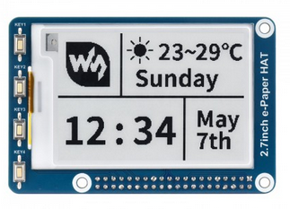 Pantalla de tinta electrónica de 2,7 pulgadas y 264 x 176 píxeles para Raspberry Pi