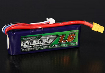 Turnigy Nano-tech 1600mah 3S 25 ~ 50C LipoPack