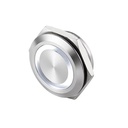 Suiche metálico 12mm para exteriores. Con aro de luz blanco 110-220V