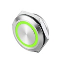 Suiche metálico 19mm para exteriores. Con aro de luz verde 3-6V