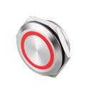 Suiche metálico 19mm para exteriores. Con aro de luz rojo 110-220V