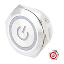 Suiche metálico 30mm para exteriores. Con aro de luz y logo power rojo 3-6V
