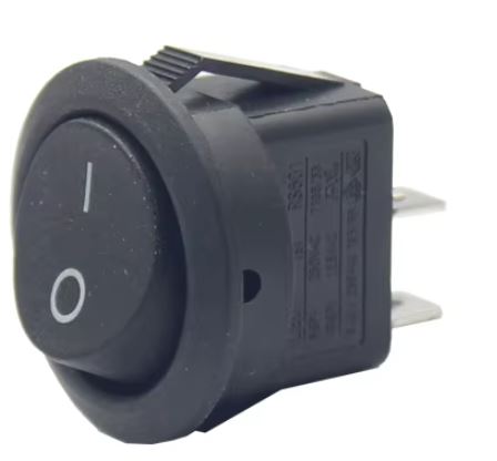Suiche balancin redondo 2 pines 2 posiciones 10A Negro