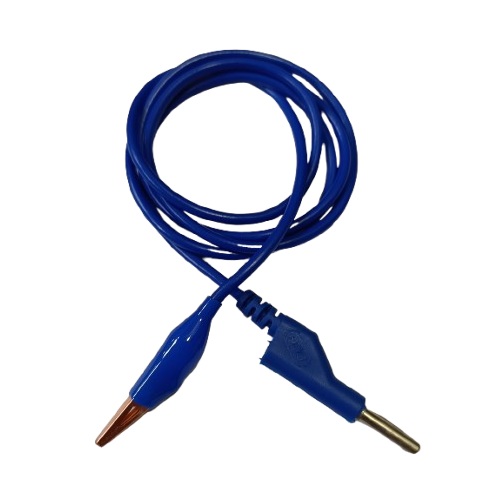 Cable banana-caimán azul de 1 metro