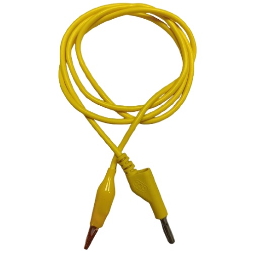 Cable banana-caimán amarillo de 1 metro