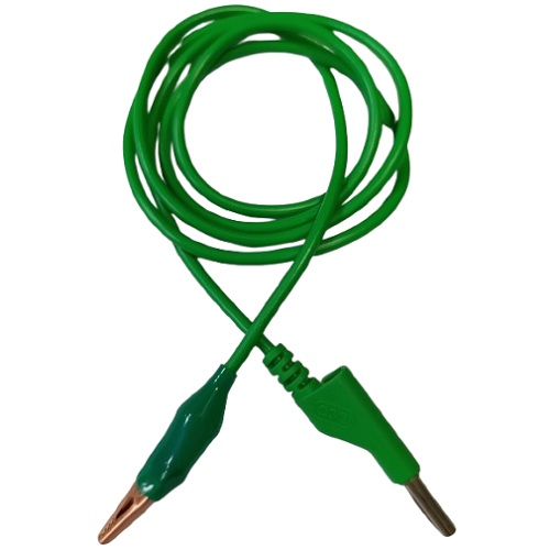 Cable banana-caimán verde de 1 metro