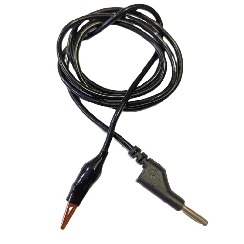 Cable banana-caimán negro de 1 metro