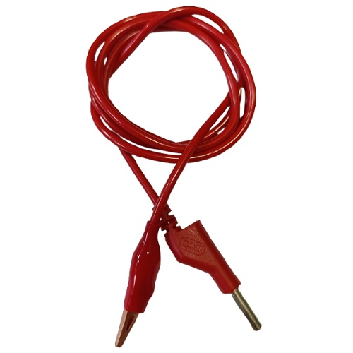 Cable banana-caimán rojo de 1 metro