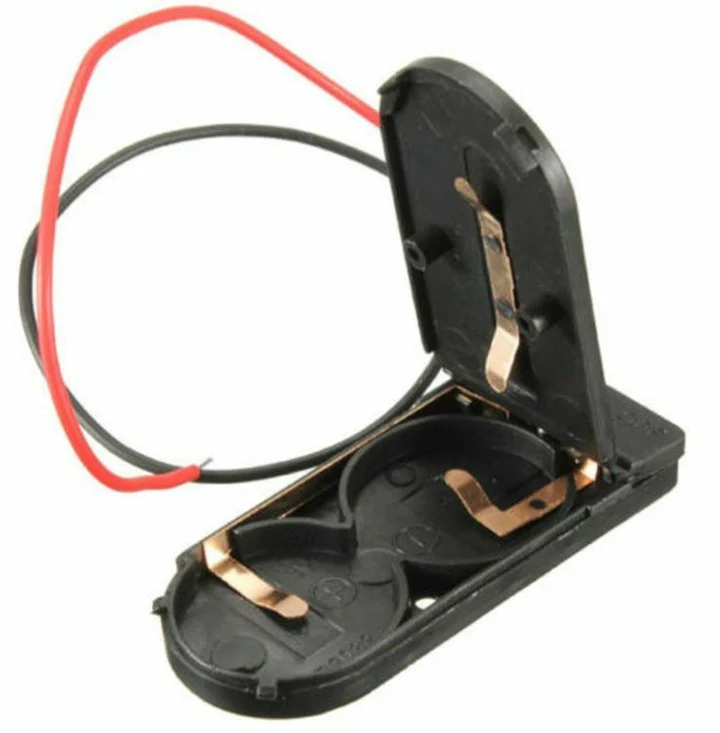 Portapila CR2032 X2 plana con switch